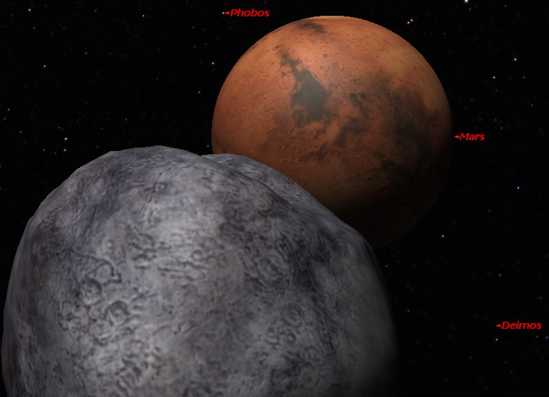 Deimos Mars and Phobos