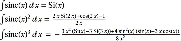 sinc integral set 4